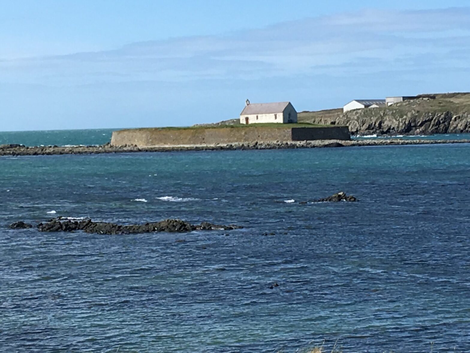 The destination of a bike ride to St Cwyfan's church, which sits on an islet off Anglesey.